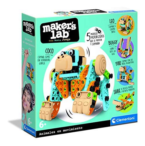 Clementoni Maker´s Lab 55374 Maker´s Lab- Animales en movimiento Construction Set, Multicoloured