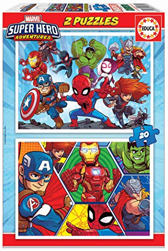 Educa 18648 Marvel Super Heroe Adventures 2 Children's Puzzles 20 Pieces, from 3