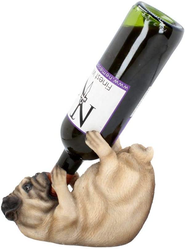 Nemesis Now Guzzlers Pug Wine Bottle Holder 21cm Fawn