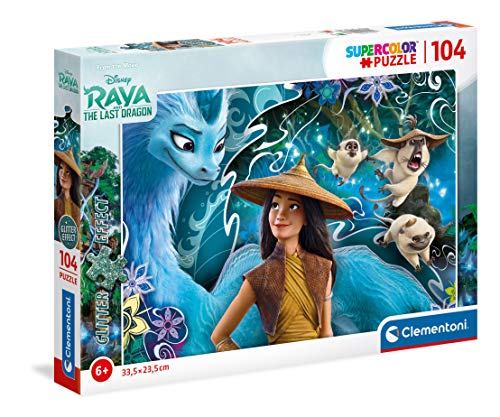 Clementoni 20183, Raya and the Last Dragon Glitter Puzzle for Children - 104 Pie