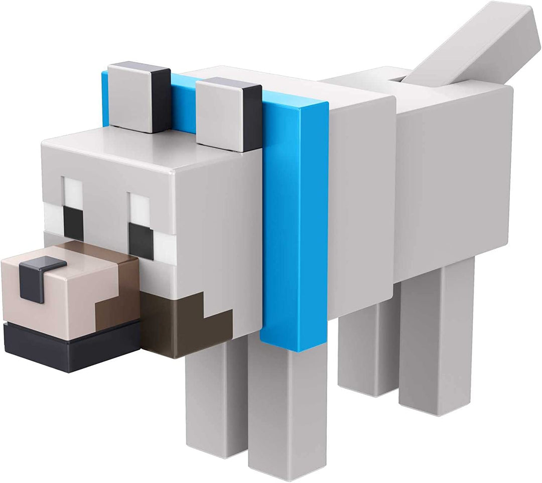 Minecraft Build Wolf Action Figure, 3.25-in, with 1 Build-a-Portal Piece & 1 Accessory