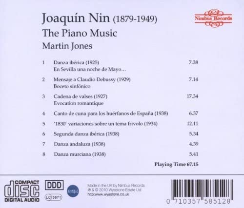 Martin Jones - Joaqun Nin, The Piano Music [Audio CD]