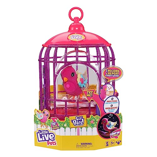 Little Live Pets 26457 Lil' Bird & Bird Cage: Tiara Twinkles, Multicolor