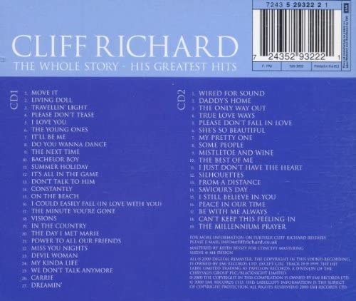 Cliff Richard - The Whole Story: His Greatest Hits [Audio CD]