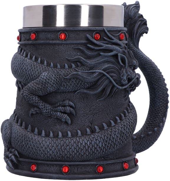 Nemesis Now Dragon Coil Tankard, Grey, 16cm