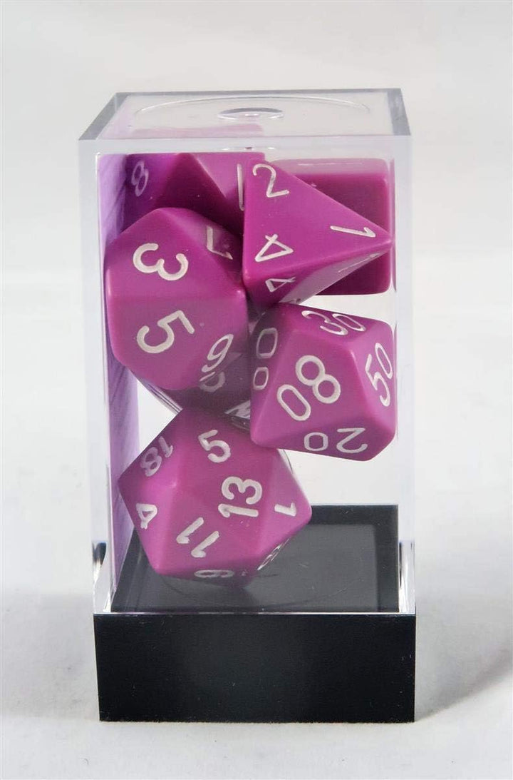 Chessex CHX25427 Dice-Opaque Light Purple/White Set