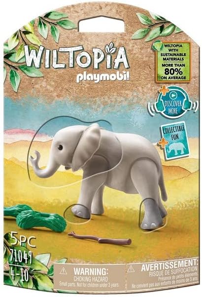 Playmobil 71049 Wiltopia Young Elephant, Animal toy,for children 4-10, Sustainable Toys