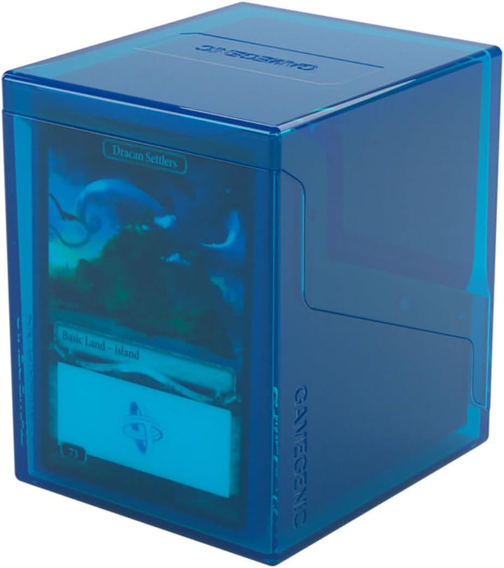 Bastion 100+ XL Deck Box - Compact, Secure, and Perfectly Organized for Your Trading Cards! Safely Protects 100+ Double-Sleeved Cards, Blue Color