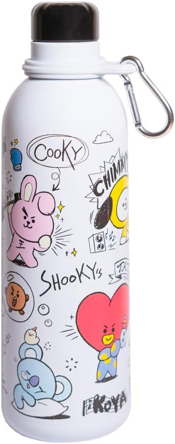 Grupo Erik BT21 Official Merchandise Water Bottle-Sports Bottle-500ml / Stainless Steel, Vacuum Insulated Water Bottle