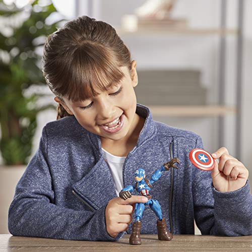 Marvel Avengers Bend And Flex Action Figure Toy, 15-cm Flexible Captain America Figure