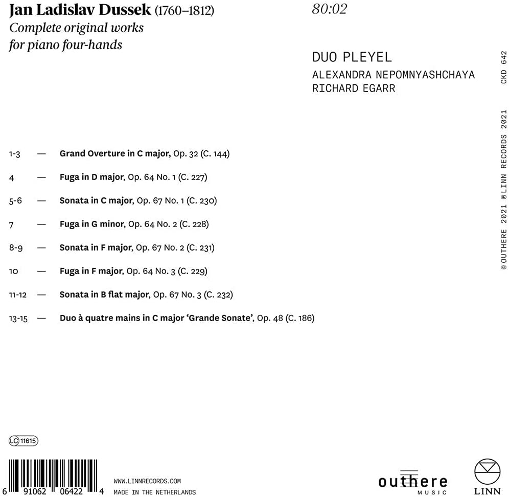 Duo Pleyel - Dussek: Complete Original Works for Piano Four-Hands [Audio CD]