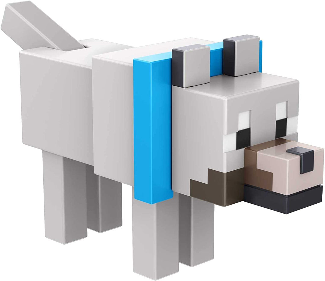 Minecraft Build Wolf Action Figure, 3.25-in, with 1 Build-a-Portal Piece & 1 Accessory