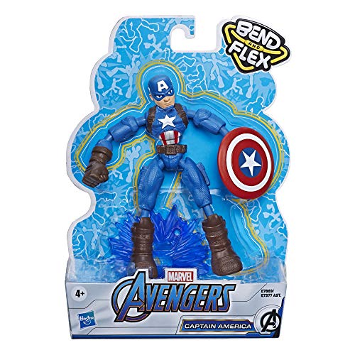 Marvel Avengers Bend And Flex Action Figure Toy, 15-cm Flexible Captain America Figure