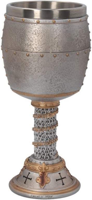 Nemesis Now B3245H7 Crusader Goblet 18cm Silver, Resin w/stainless steel insert,