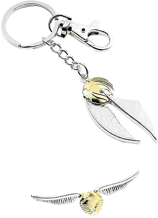 Harry Potter Golden Snitch Keyring and Pin Badge Set