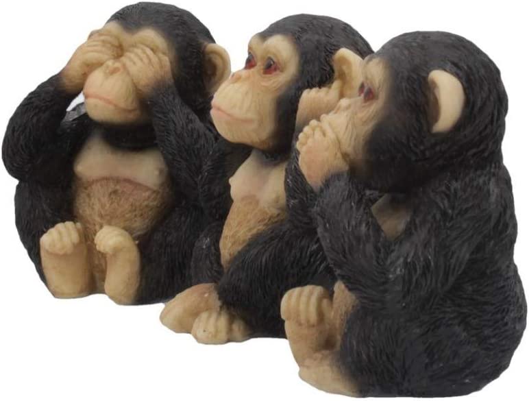 Nemesis Now U4174M8 Three Wise Chimps Figurine 8cm Black