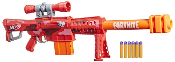 Nerf Fortnite Heavy SR Blaster, Longest Nerf Fortnite Blaster Ever, Removable Scope, 6 Nerf Mega Darts, 6-Dart Clip