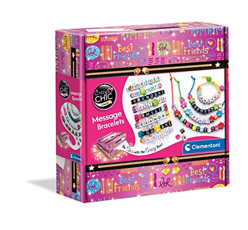 Clementoni 18634 Crazy Chic Message Bracelets Jewellery Kit for Children, Ages 7