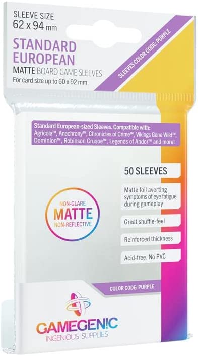 GAMEGEN!C Berry Matte Standard European Card Sleeves 62 x 94 mm (50 Count) - GG1064