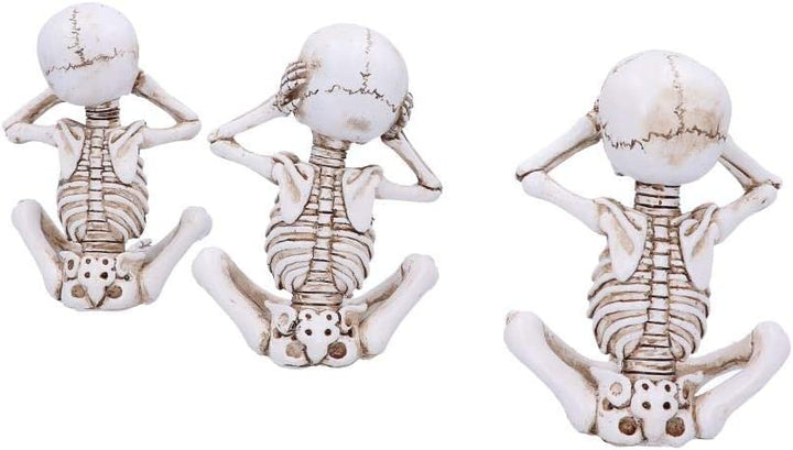 Nemesis Now See No, Hear No, Speak No Evil Skellywag Skeleton Figurines, Polyres