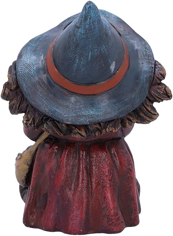 Nemesis Now Toil Small Witch and Broomstick Figurine, Polyresin, Red