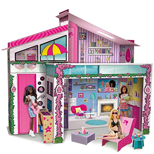 Barbie Dream House Pretend Play Doll House Two - Storey Holiday Villa, Arrange Furniture And Decorate - Malibu House With Doll