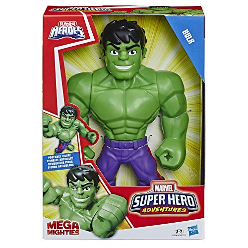 Playskool Heroes Marvel Super Hero Adventures Mega Mighties Hulk Figura de acción coleccionable de 10 pulgadas