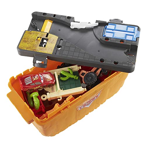 Disney and Pixar Cars Race & Go Playset with Storage Tub & 1 Car