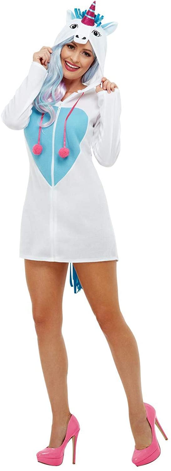 Smiffys 47772L Unicorn Costume, Women, White S - UK Size 8-10