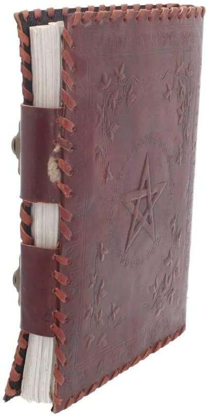 Nemesis Now Small Book of Shadow Leather Journal With Lock 27cm Brown