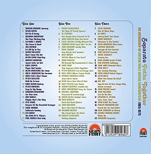 Separate Paths Together - An Anthology Of British Male Singer/Songwriters 1965-1975 [Audio CD]