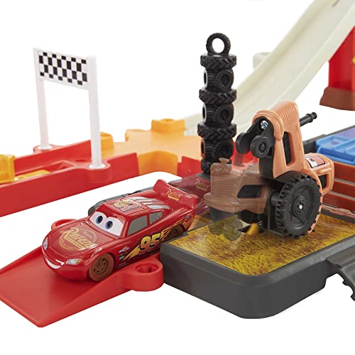 Disney and Pixar Cars Race & Go Playset with Storage Tub & 1 Car