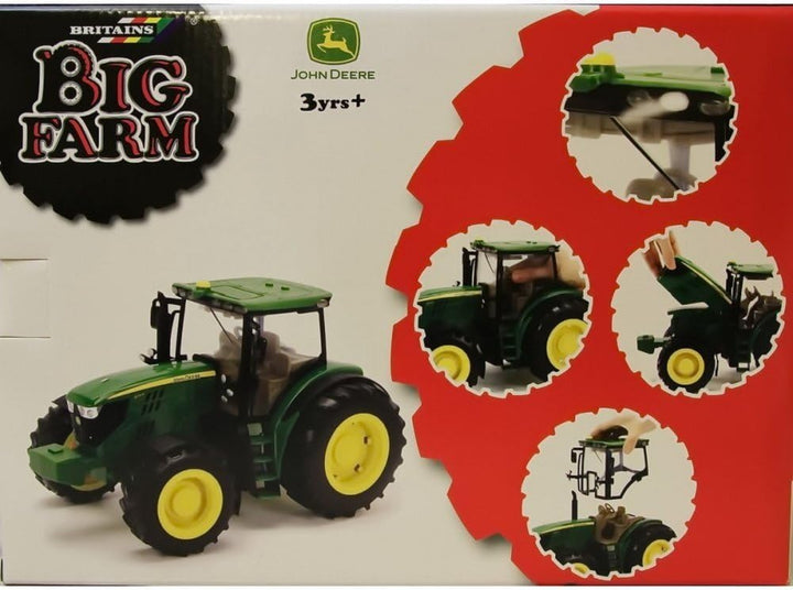 Britains John Deere Kids Big Farm 1:16 John Deere 6210R Tractor Toy, Collectable Farm Set Toy Tractor for Children