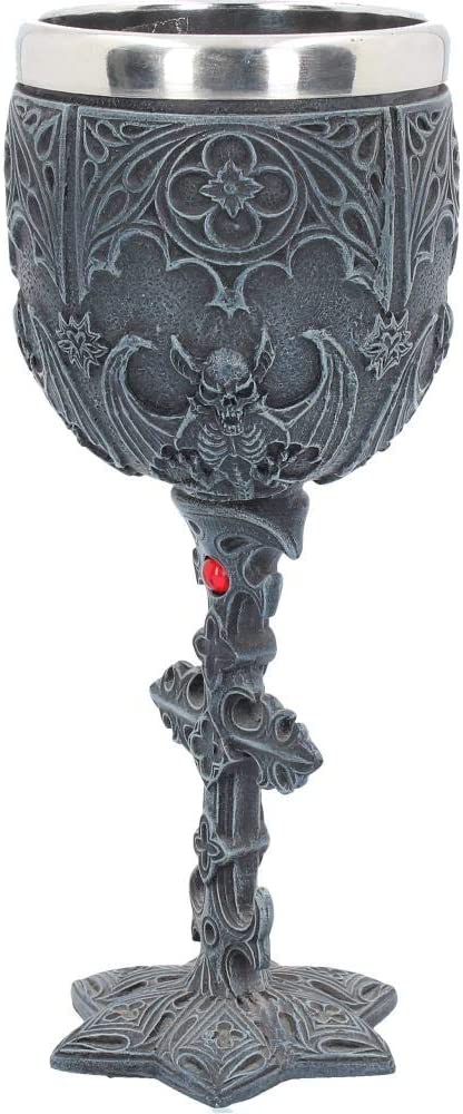 Nemesis Now Vampires Goblet 18.8cm Black, Resin w/stainless steel insert, One Si