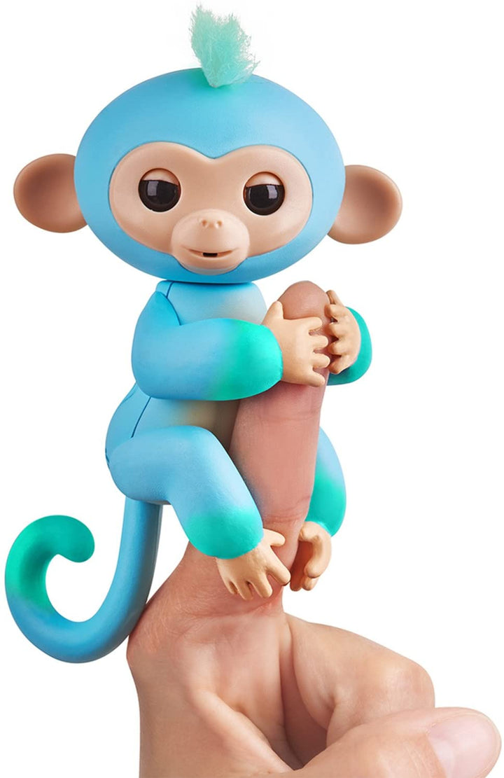 Fingerlings 2 Tone Monkey - Charlie (Blue with Green accents) - Interactive Baby Pet