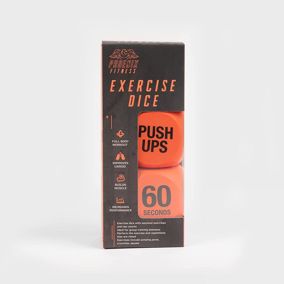 Phoenix Fitness RY1051 Exercise Dice for Workout Fun - Fitness Decision Dice - Switch Up Training Routines, HIIT and Exercises - Home and Gym - Orange