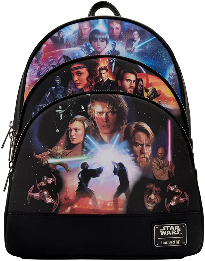 Loungefly Star Wars Prequel Trilogy Triple Pocket Mini Backpack 1
