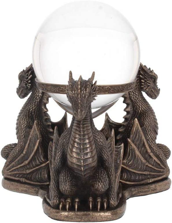 Nemesis Now Dragons Prophecy Crystal Ball Holder 18.5cm Bronze, Resin