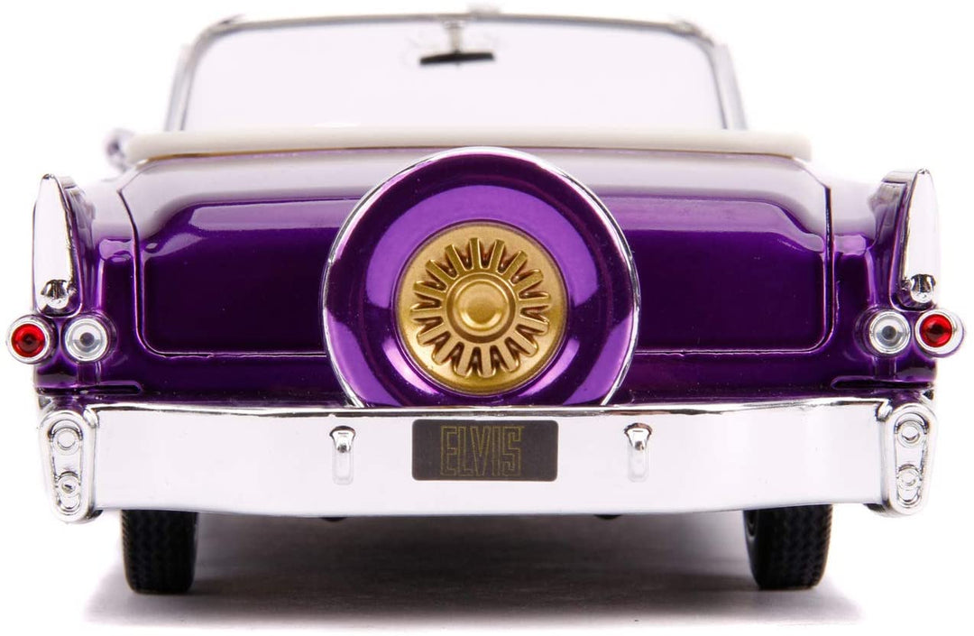 Jada Toys 253255011 1956 Presley Cadillac Eldorado Die-cast Toy Car, Doors, Trunk & Bonnet Open, Includes Elvis Figure, 1:24 Scale Purple