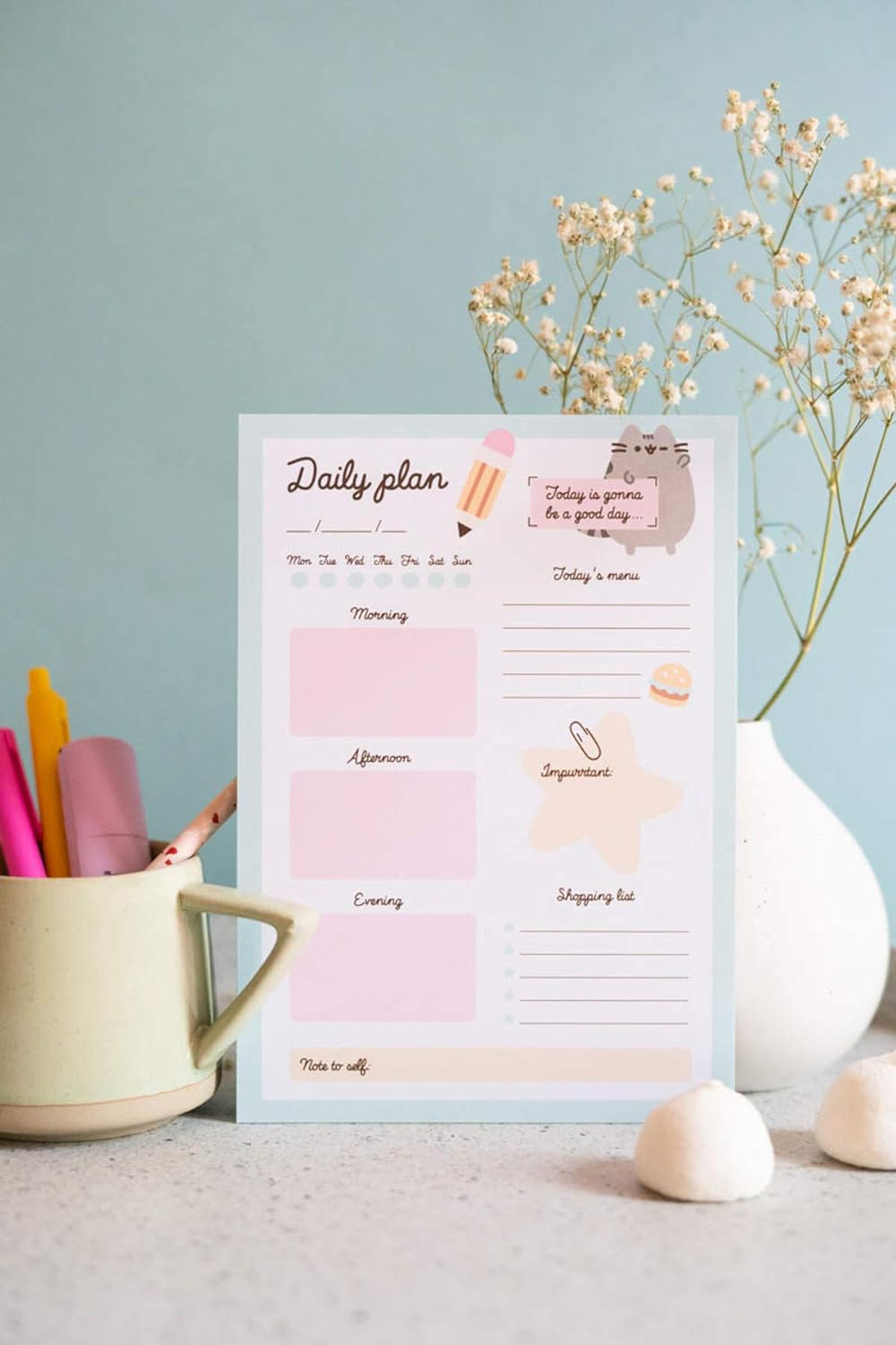 Pusheen Foodie Weekly Planner A5 | Desk Calendar | Family Calendar