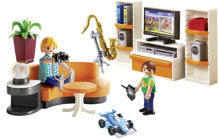 Playmobil City Life 9267 Sala de estar con efectos de luz para niños a partir de 4 años