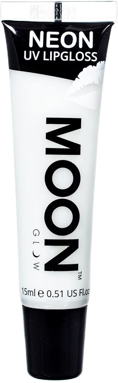 Moon Glow Neon UV Lip Gloss 15ml White Vanilla Scented and glows brightly under UV