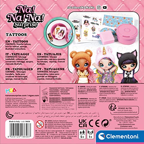 Clementoni 18658 Na Surprise lab, Waterproof Temporary, Tattoo Studio-Kids' Craf