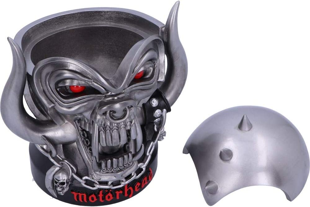 Nemesis Now B5113R0 Officially Licensed Motorhead Ace of Spades Warpig Snaggletooth Box, Polyresin, Silver, 16cm