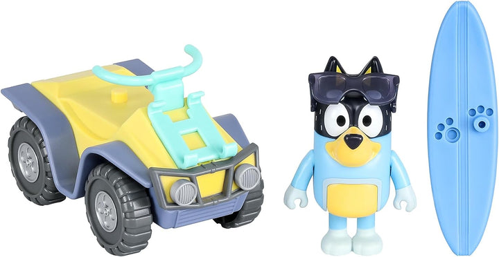 Bluey 17549 Vehicle & Figure Beach Quad with Bandit, Multicolor