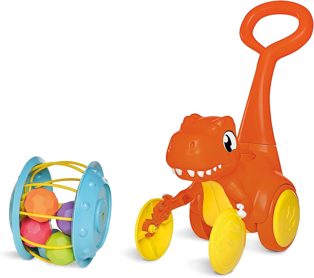 Toomies E73254 Tomy Pic & Push T. Rex, Children, Jurassic World, Educational Push & Go Vehicle, Colourful Dinosaur Toy for Baby Boys & Girls