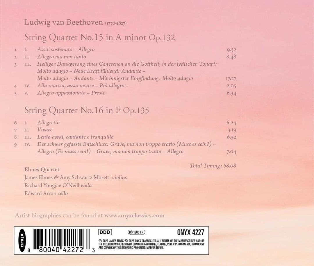 Ehnes Quartet - Beethoven: String Quartet No. 15, Op. 132/... [Audio CD]