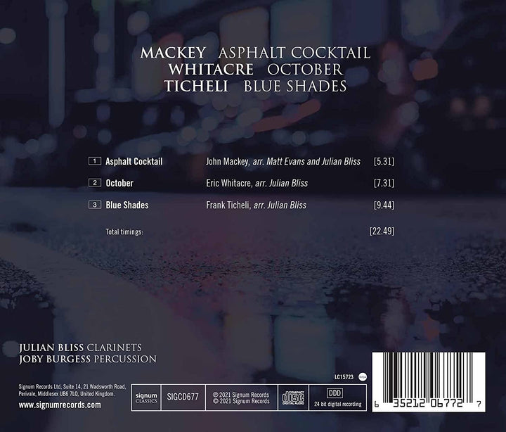 Whitacre / Burgess - Mackey: Asphalt Cocktail/Whitacre: October/Ticheli: Blue Shades [Audio CD]