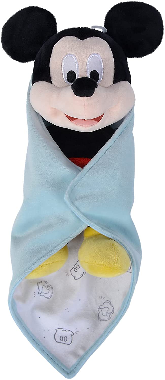 Simba Toys 6315870267 Mickey Plush 25 cm with Extra Soft Blanket, 100% Official