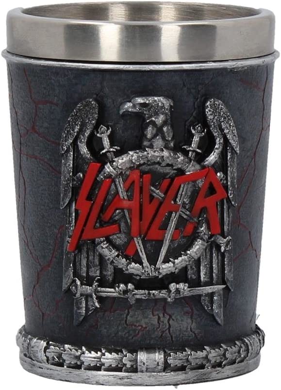 Nemesis Now B4132M8 Slayer Shot Glass 7cm Black, Resin w/Stainless Steel Insert